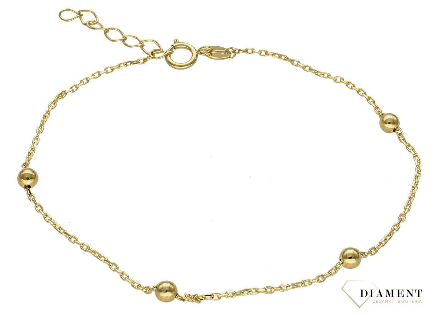 Złota bransoletka damska 375 celebrytka z kuleczkami BR 6769 375. Złota bransoletka damska. Złota bransoletka próby 375. Bransoletka złota damska delikatna celebrytka. Bransoletka złota celebrytka idealna na prezent d.jpg